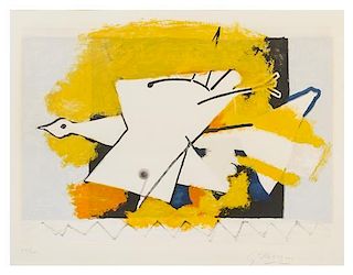 After Georges Braque, (French, 1882-1963), L'oiseau fond jaune, 1959