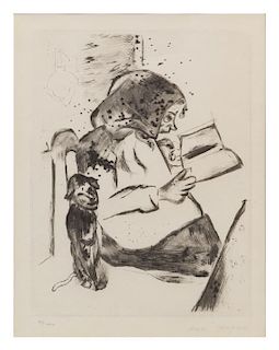 Marc Chagall, (French/Russian, 1887-1985), Die Grossmutter (plate 4 from Mein Lieben)