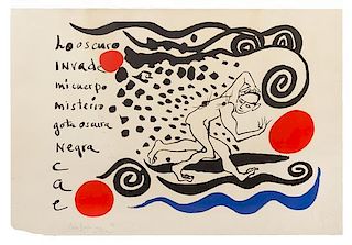 Alexander Calder, (American, 1898-1976), Lo oscuro invade mi cuerpo