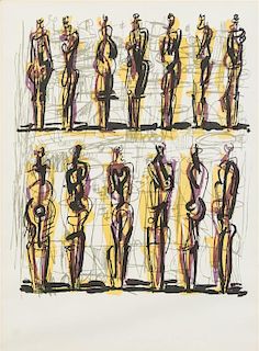 Henry Moore, (British, 1898-1986), 13 Standing Figures