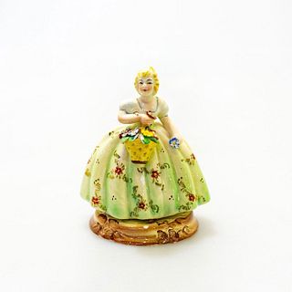 Italian Porcelain Figurine, Girl With Flowers