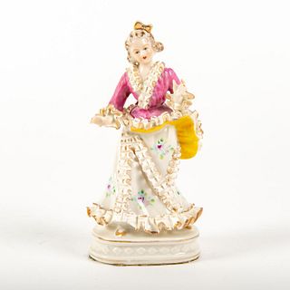 Porcelain Lace Figurine, Girl in Pink Floral Dress