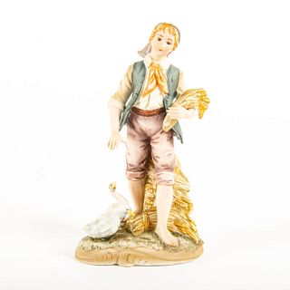 Vintage Lefton China Figuirne, Boy With Wheats