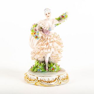 Vintage Luigi Fabris Porcelain Figurine, Flower Lady