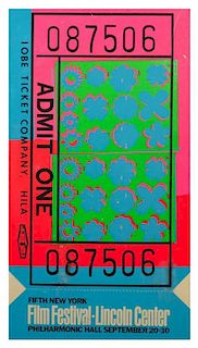 Andy Warhol, (American, b. 1928), Lincoln Center Ticket, 1967