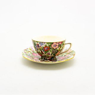 CROWN DUCAL CHINTZ TEACUP AND SAUCER
