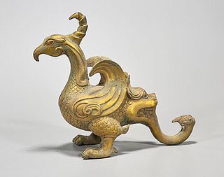 Chinese Archaistic Bronze Mythical Animal