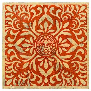 Shepard Fairey, (American, b. 1970), Japanese Star HPM Collage (Red), 2010