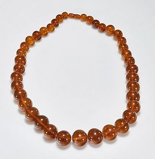 Large Amber or Copal Bead Necklace