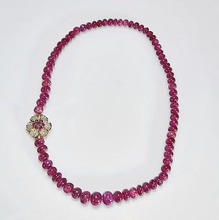 African Ruby Bead Necklace