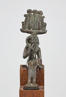 Egyptian Bronze Figure of Harpokrates