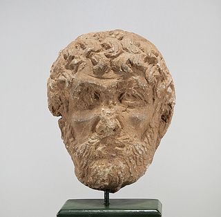 Medieval Era Carved Limestone Head of a Man