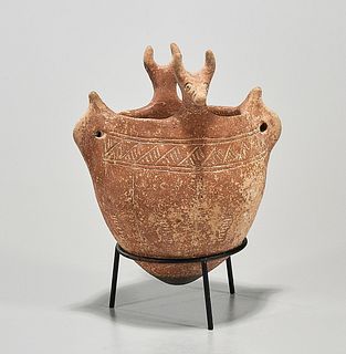 Cypriot Bronze Age Bowl With Pair of Bucranes