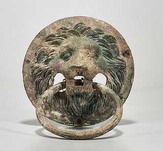 Large Roman Bronze Lion Head Knocker/Handle