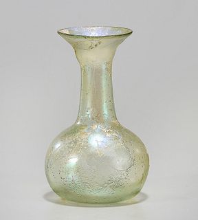 Delicate Roman Pale Glass Vessel With Wide Mouth