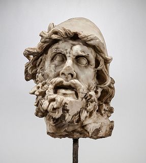 Large and Detailed Composite Marble Head of Odysseus