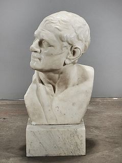 Italian Carved Grand Tour Copy of Bust of Lysimachus