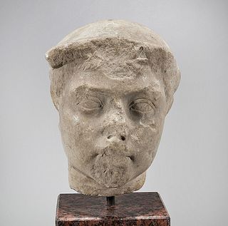 Ancient Carved Roman Head of Mercury