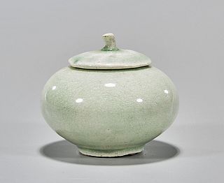 Korean Celadon glazed covered jar