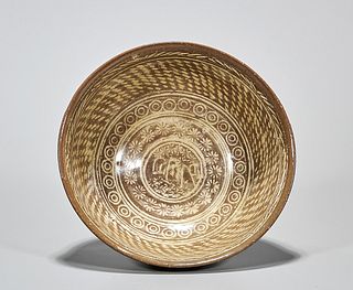 Large Korean Brown Glazed Bowl