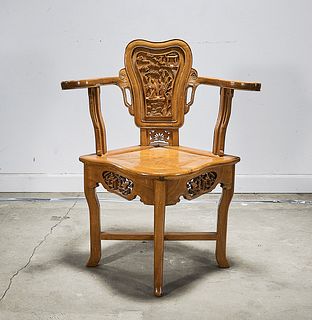 Chinese Wood Corner Chair