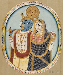 Portrait of Krishna and Radha