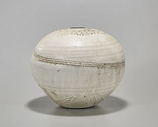 Japanese Glazed Pottery Jar