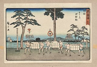 Four Japanese Woodblock Prints by Hiroshige 
