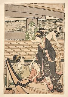 Two Japanese Woodblock Prints by Kitagawa Utamaro 