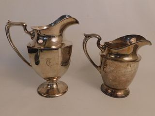 2 STERLING SILVER WATER PITCHERS 