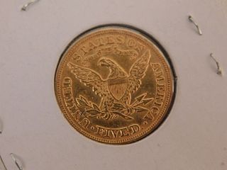 1880 US FIVE DOLLAR GOLD COIN