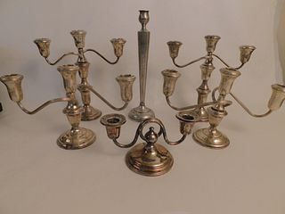 6 WEIGHTED STERLING SILVER CANDLESTICKS