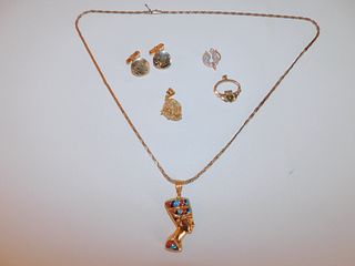 LOT GOLD JEWELRY ITEMS 