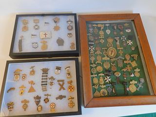 LARGE GROUP ANTIQUE MASONIC MEDALS