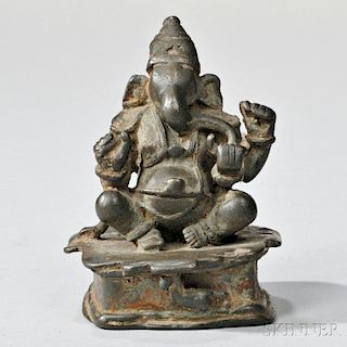 Miniature Cast Bronze Ganesha