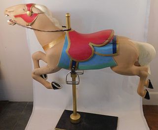 ANTIQUE WOOD CAROUSEL HORSE 