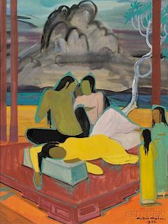 Andre Maire (1898-1984), Women and a Dog on the Beach