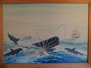 S. FERNANDES WHALING PAINTING WITH SQUID