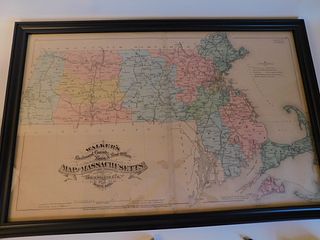 1879 MASS. COLORED MAP BY WALKER
