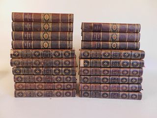 2 SETS LEATHER BOOKS: BURNS & CHESTERFIELD