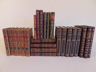 ABOUT 32 ASSORTED LEATHER BOOKS 