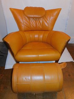 PACIFIC GREEN WING CHAIR & OTTOMAN