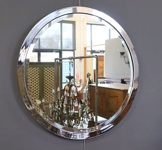 Vintage And Quality Art Deco Style Round Mirror