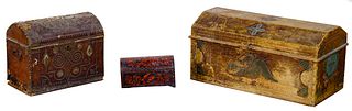 Folk Art Carved and Painted Chest