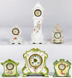 Porcelain Mantel Clock Assortment