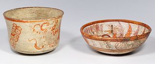 Pre-Columbian Mayan Style Pottery Bowls
