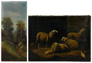 G L Beach (European, 19th Century) 'Sheep' Oil on Canvas