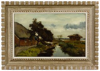 Johan Hendrik Weissenbruch (Dutch, 1824-1903) Oil on Canvas Laid on Panel