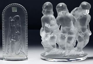 Lalique Crystal 'Luxembourg' and 'Madonna and Child' Figurines