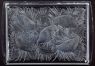 Lalique Crystal 'Perdix' Tray